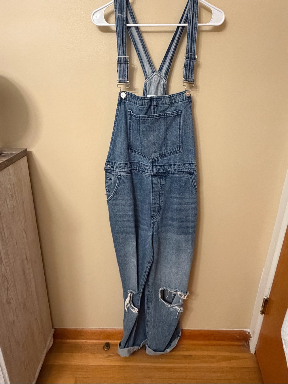 KanCan Distressed Denim Blue Women's Overalls